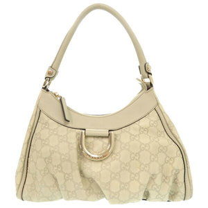Gucci Guccissima Abbey leather Ivory White Shoulder Bag GUCC